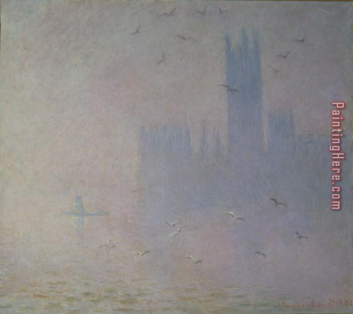 Claude Monet Seagulls over the Houses of Parliament